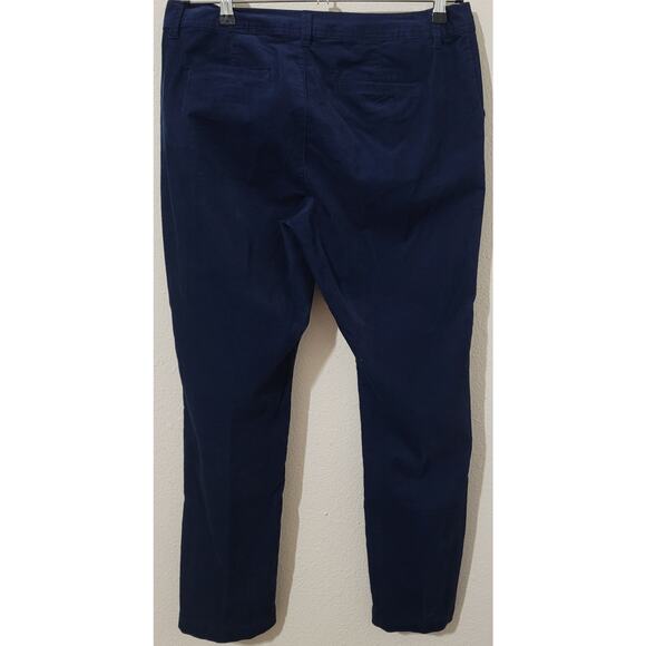 A New Day Blue Corduroy Women's Pants 12 Flat Front Pockets Stretchy Soft - Picture 2 of 4